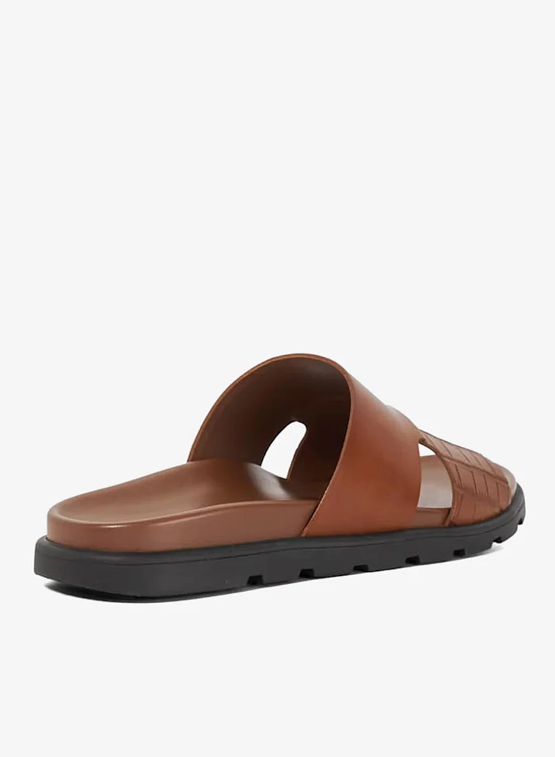 Dune London Tan icklers textured comfort sandals for Men | Best Price UAE